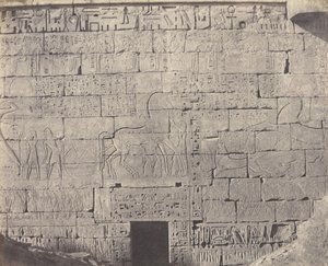 Medinet-Abou Thebes, Constructions Posteriores - Fragment de Sculpt..., 1851-52, nyomtatva 1853-54. alkotó: Félix Teynard