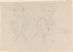 Két tanulmány egy női öltözködésről, 1890-es évek. alkotó: Félix Vallotton
