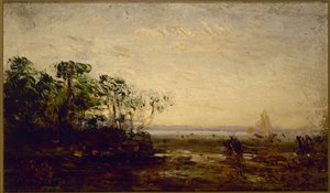 Martigues, szürkületi hatás, 1850 és 1900 között (olaj, fa) alkotó: Félix Ziem