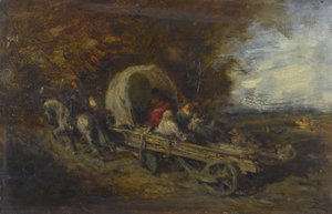 A hintó, 1843 és 1844 között (olaj, fa) alkotó: Félix Ziem