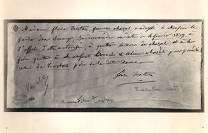 Flora Tristan (1803-44) dedikált levele a francia igazságügyi miniszterhez, amelyben válást kér, 1839. február 4. alkotó: Flora Tristan
