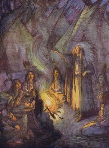 Vörösbőrűek és wigwamjaik (színes litográfia) alkotó: Flora White