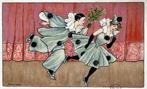 Pierrot Colombine után fut – dess. írta: Florence Hardy, deb. 20. század