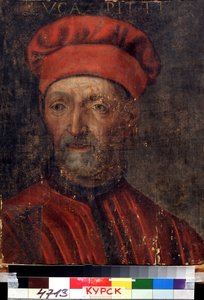 ""Luca Pitti (1394-1472) gazdag firenzei bankár portréja"" Nevét a Palazzo Pittinek adta. A firenzei iskola festménye a 16. század elejéről Regionális Deineka Művészeti Galéria, Kurszk Oroszország