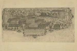 Leffingedijk-i csata Ernst Casimir Nassau állam csapatai és az osztrák Albrecht spanyol csapatai között, 1600 alkotó: Floris Balthasarsz. van Berckenrode