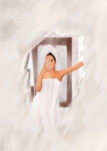 Törülközős szelfi-pillanat alkotó: Flow Line