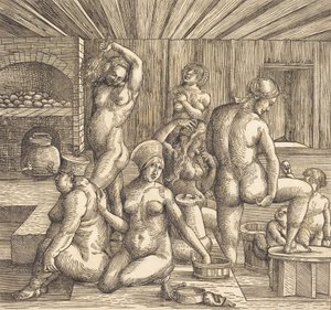 Női fürdő, c. 15051510. alkotó: Follower of Albrecht Durer