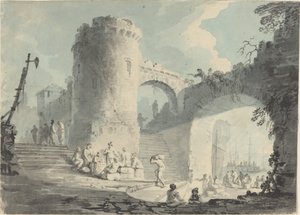Kikötői jelenet alkotó: Follower of Claude Joseph Vernet