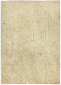 A király áldozatot hoz a Diana templomban alkotó: Fontainebleau School