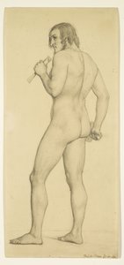 Férfi - Akadémiai akt Tanulmány pózolt szobrászként alkotó: Ford Madox Brown