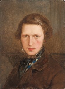 Önarckép barna kabátban, c. 1844 alkotó: Ford Madox Brown