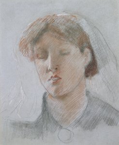 A művész felesége, Emma az esküvő napján alkotó: Ford Madox Brown