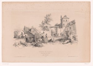 Farm kúttal, szénakocsival és különféle figurákkal Rajztanfolyam tájak, állatok és részletek tanulmányozásával (sorozat címe) Természetesen a tervezés. Fizetések, figurák, animauxok, kiegészítők, par Férogio (sorozat címe a tárgyon) alkotó: Fortuné Ferogio