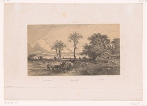 Tanyasi szekér ökrökkel magyar tájon Magyarországi táj / Ungarische Landschaft / Paisage Húngaro (cím a tárgyon) Alakok egy tájban (sorozat címe)