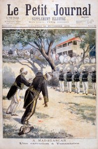 Kivégzés tüzelőosztag által a madagaszkári Antananarivo állambeli Tananarive-ban, 1896 alkotó: Fortuné Méaulle