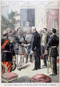 Ourousoff herceg, Oroszország nagykövete, aki találkozik Félix Faure-ral, 1898 alkotó: Fortuné Méaulle