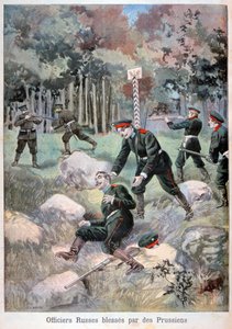 Orosz tiszt megsebesült a poroszok által, orosz határ, 1898 alkotó: Fortuné Méaulle