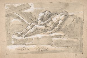 A halott Krisztus, akit a Magdolna gyászol, aki az oldalsérülését tiszteli., 1787-1863.
