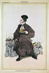Pasquier báró karikatúrája, mint Franciaország megváltója, 1830 alkotó: Fortune Delarue