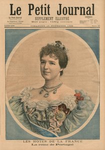 Francia házigazdák, Amelie portugál királynő (1865-1951) első borítójának illusztrációja a „Le Petit Journal”-ból, illustre-melléklet, 1896. november 15.