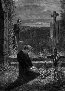 Illusztráció Victor Hugo "Nyomorultak" című regényéhez (3. rész: Marius), Meaulle metszete: Marius alkotó: Fortune Louis Meaulle