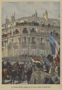 Paul Kruger, a Transvaal korábbi elnöke a párizsi Hotel Scribe erkélyén fogadta a tömeg elismerését alkotó: Fortune Louis Meaulle
