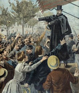 Paul deroulede egy párizsi tüntetésen 1898-ban (metszet)