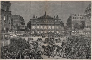 Párizsi zavargások Richard Wagner „Lohengrin” című művének előadása ellen a Garnier palotában 1891 – Demonstration patriotique, Place de l