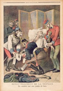 Karikatúra Németország, Ausztria és Olaszország hármas szövetségéről, a „Le Petit Journal”-ból, 1896. június