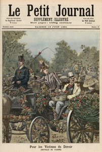 A kötelesség áldozatainak: A virágok csatája, a „Le Petit Journal”-ból, 1891. június 13.