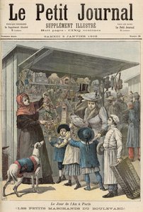 Újév napja Párizsban: A kis standok a körúton, a „Le Petit Journal” címlapja, 1892. január 2.