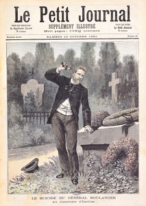 Georges Ernest Boulanger tábornok (1837-91) öngyilkossága az ixelles-i temetőben, a „Le Petit Journal”-ból, 1891. október 10.
