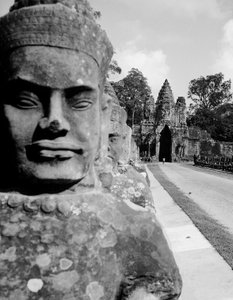 Szobor az utcán a hozzáférés Angkor Tüske Cambogia