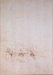 Farm a fák között (hátoldal) (toll, barna és fekete tinta, papír) (az előlapot lásd 152660)