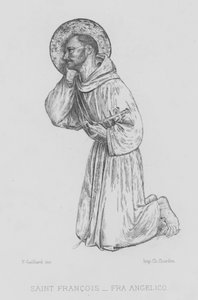 Assisi Szent Ferenc (litho) alkotó: Fra (after) Angelico