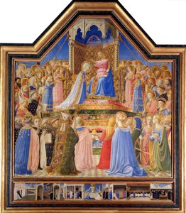 Szűz koronázása, 1430-32 körül (tempera a táblán) - "" A Szűz koronázása"" Guido di Pietro (vagy Fra Giovanni da Fiesole) festménye Fra Angelico ou il Beato (1387-1455) XV. Nap. 2,09x2,06 m Párizs, Louvre Múzeum.