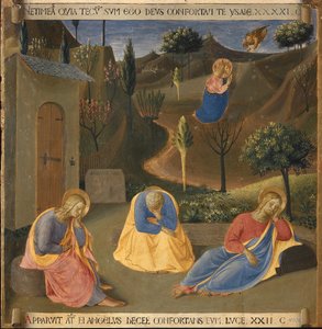 A gyötrelem a Getszemáni kertben. Krisztus élete, Armadio degli Argenti. (Tempera fán
