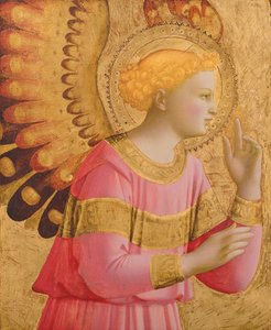 Angyali üdvözlet, 1450-55 (aranylevél és tempera fatáblán) (lásd még: 139312)