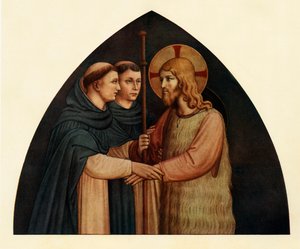 Krisztus mint zarándok, akivel két domonkos találkozott, 15. század, 1909 alkotó: Fra Angelico