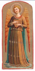 Színes litho print Fra Angelico angyal hangszer, c. 1910 alkotó: Fra Angelico