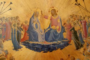Olasz: Coronation of the Virgin Coronation of the Virgin (Szűz Mária megkoronázása) alkotó: Fra Angelico
