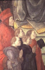 Datini és Buonomini del Ceppo portréja a Madonna del Ceppo oltárképről alkotó: Fra Filippo Lippi