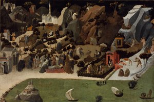 Jelenetek Thebaid sivatagi atyák életéből alkotó: Fra Giovanni Angelico da Fiesole