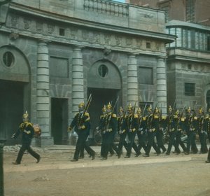 Őrségváltás a palotában, Stockholm, Svédország, 19. század vége – 20. század eleje.