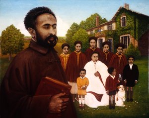 Haile Selassie száműzetésben, 1987 (olaj és tempera a panelen) alkotó: Frances Broomfield