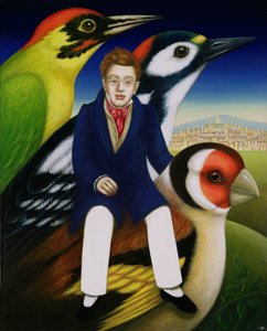 Schubert és a madarak nyelve, 2000 (olaj és tempera a panelen) alkotó: Frances Broomfield