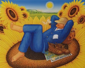 Van Goghs napraforgók, 1998 (olaj és tempera a panelen)