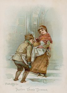 Trotty Veck vacsorája (chromolitho) alkotó: Frances Brundage