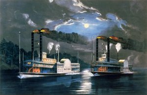 Éjféli verseny a Mississippin, H.D. rajza alapján. Manning, kocsma. Currier és Ives, New York, 1860