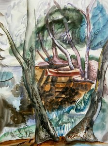 Táj, 1935 körül (akvarell, papír) alkotó: Frances Hodgkins